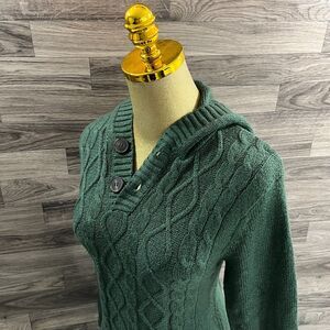 UNBRANDED Button Front Long Sleeve Green Pullover Knit Sweater Women's Size XL